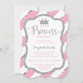 Little Princess Baby Shower Inbjudan, Faux Glitter Inbjudningar