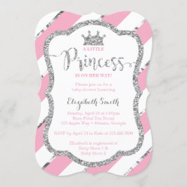 Little Princess Baby Shower Inbjudan, Faux Glitter Inbjudningar