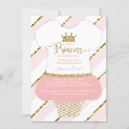 Little Princess Baby Shower Inbjudan, Faux Glitter Inbjudningar