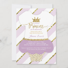 Little Princess Baby Shower Inbjudan, Faux Glitter Inbjudningar