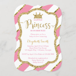 Little Princess Baby Shower Inbjudan, Faux Glitter Inbjudningar