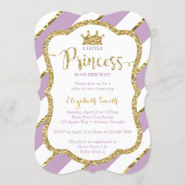 Little Princess Baby Shower Inbjudan, Faux Glitter Inbjudningar