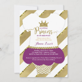 Little Princess Baby Shower Inbjudan, Faux Glitter Inbjudningar