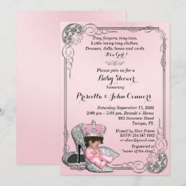 Little Princess Baby Shower-inbjudan,rosa Inbjudningar