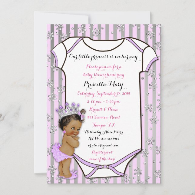 Little Princess Baby Shower-inbjudan,trendig,chic Inbjudningar (Framsida)