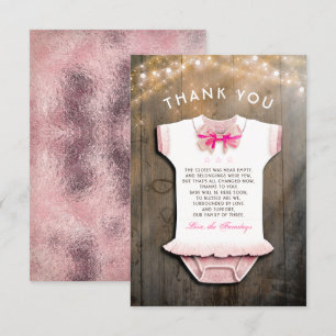 Little Princess Baby Shower Rustik Tack Inbjudningar