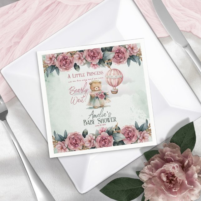 Little Princess Bear Barly Wait Girl Baby Shower Pappersservett (Skapare uppladdad)