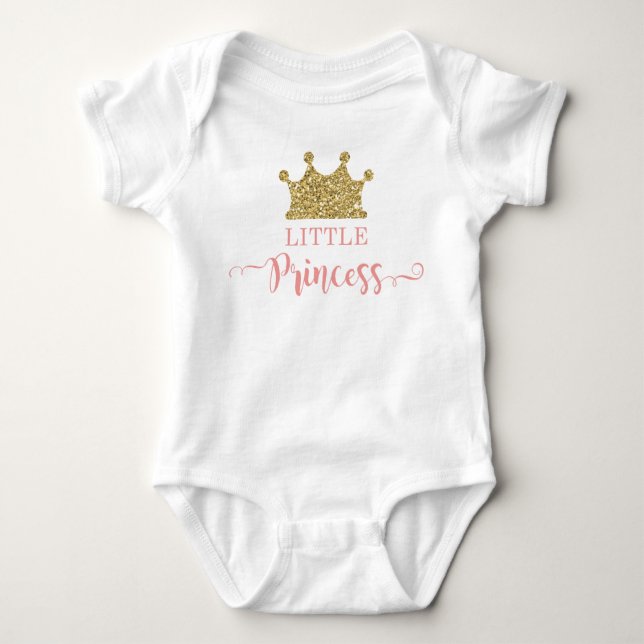 Little Princess Bodydräkt i Rosa och Guld T-shirt (Framsida)