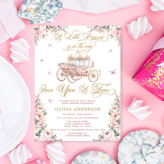 Little Princess Carriage Fairytale Girl Shower Inbjudningar (Skapare uppladdad)