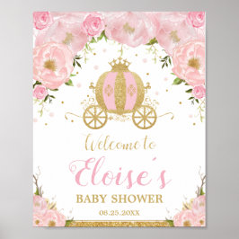 Little Princess Carriage  Rosa Blommigt Välkommen Poster
