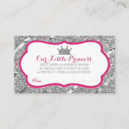 Little Princess Diaper Raffle Biljett, Faux Glitte Tilläggskort