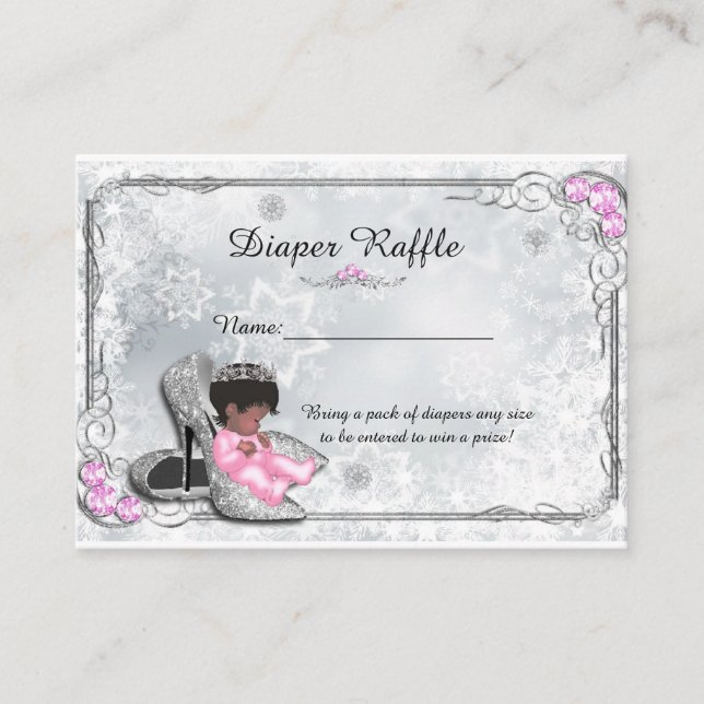 Little Princess Diaper Raffle Biljett, grått fryst Tilläggskort (Framsida)