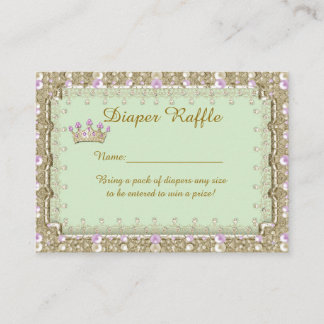 Little Princess Diaper Raffle Biljett, mynta Tilläggskort