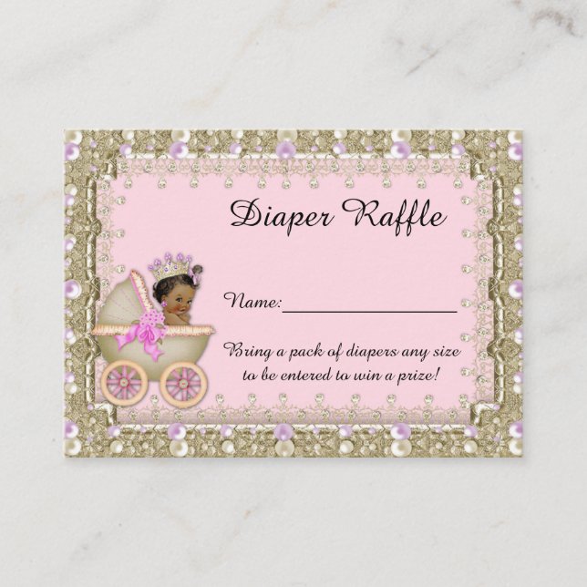 Little Princess Diaper Raffle Biljett, transport Tilläggskort (Framsida)