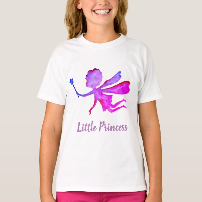 Little Princess Fairy Ruffle T-Shirt, White Tee (Framsida)