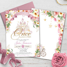 Little Princess Fairytale Castle Girl Baby Shower Inbjudningar