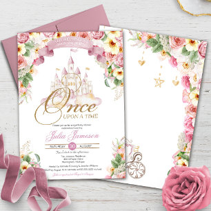 Little Princess Fairytale Castle Girl Baby Shower Inbjudningar