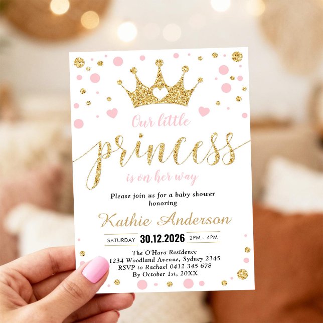 Little Princess Girl Baby Shower Invitation Inbjudningar (Skapare uppladdad)