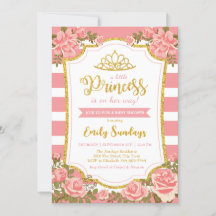 Little Princess Guld Krona Rosa Blommigt Baby Show