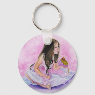 Little Princess Kissing Frog Keychain Nyckelring