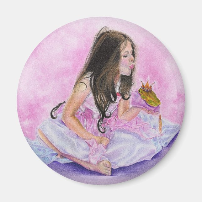 Little Princess Kissing Frog Magnet (Framsidan)