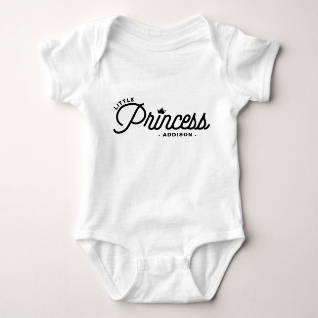Little Princess Modern Typography Personlig T-shirt (Framsida)