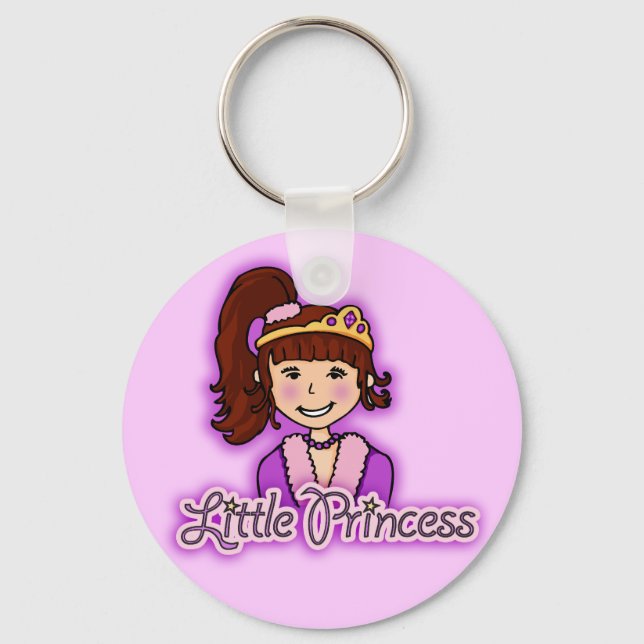 "Little Princess" mörk hair lilac keychain Nyckelring (Framsida)