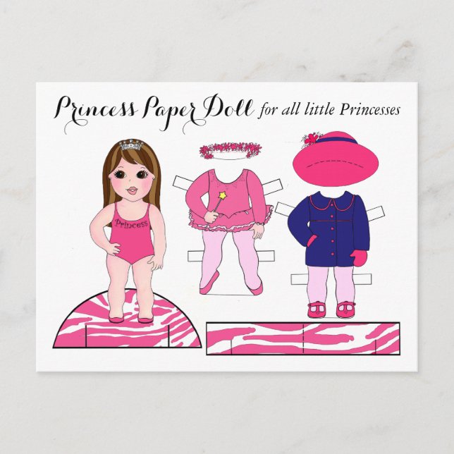 "Little Princess" Pappra Doll Party Postcards Vykort (Framsida)