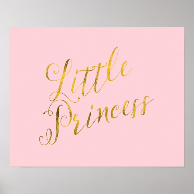 Little Princess Quote Faux Gold Foil Glitter Rosa Poster (Framsidan)