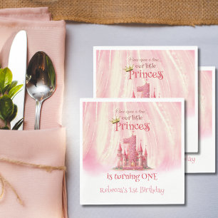 Little Princess Rosa Castle 1st Birthday Pappersservett