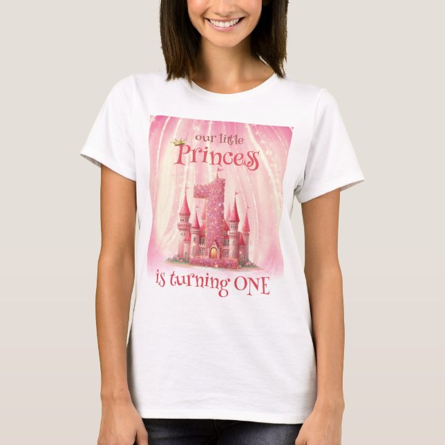 Little Princess Rosa Castle 1st Birthday T Shirt (Framsida)