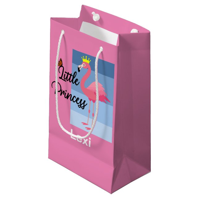 Little Princess Rosa Flamingo Design - Gift Bag - (Framsidan Vinklad)