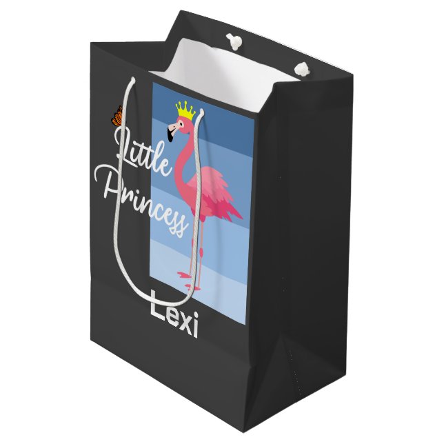 Little Princess Rosa Flamingo Design - Gift Bag - (Framsidan Vinklad)