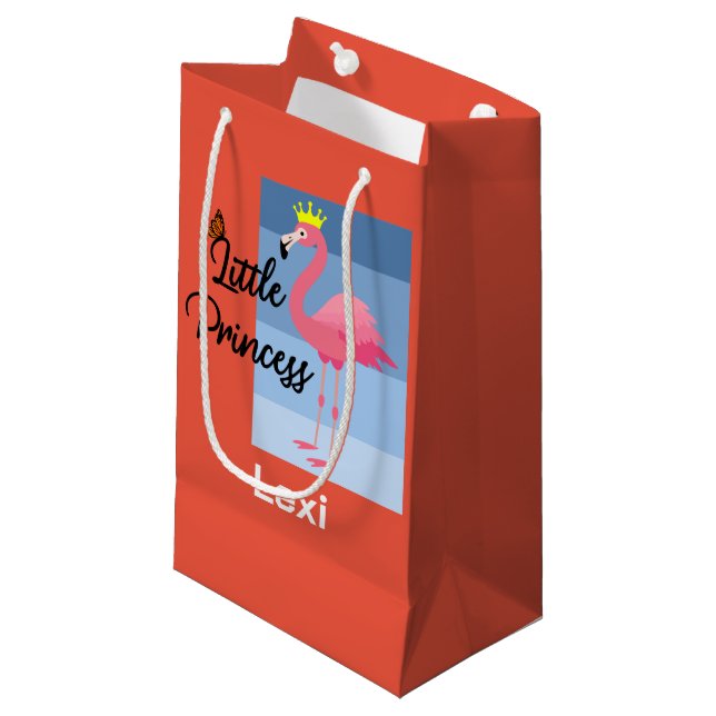 Little Princess Rosa Flamingo Design - Gift Bag - (Framsidan Vinklad)