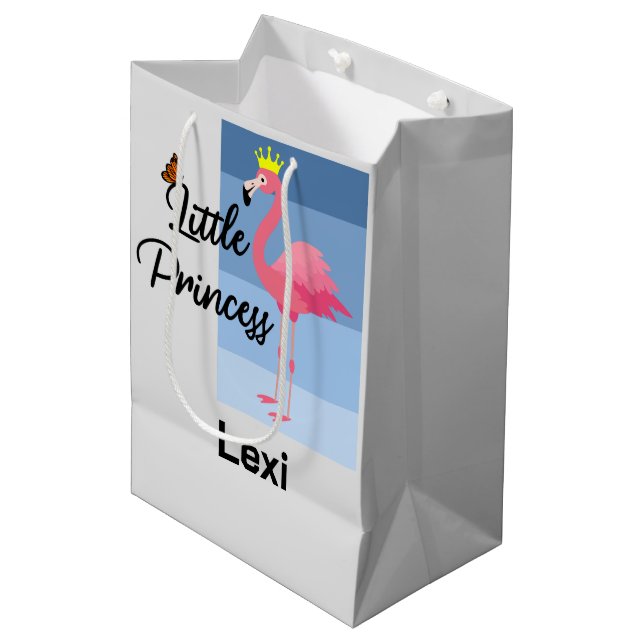 Little Princess Rosa Flamingo Design - Gift Bag - (Framsidan Vinklad)