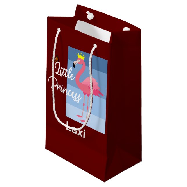 Little Princess Rosa Flamingo Design - Gift Bag - (Framsidan Vinklad)