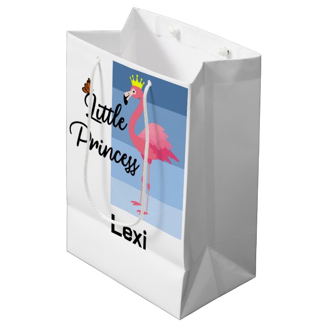 Little Princess Rosa Flamingo Design - Gift Bag - (Framsidan Vinklad)