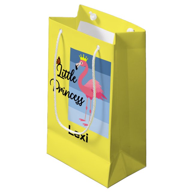 Little Princess Rosa Flamingo Design - Gift Bag - (Framsidan Vinklad)