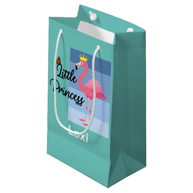 Little Princess Rosa Flamingo Design - Gift Bag - (Framsidan Vinklad)