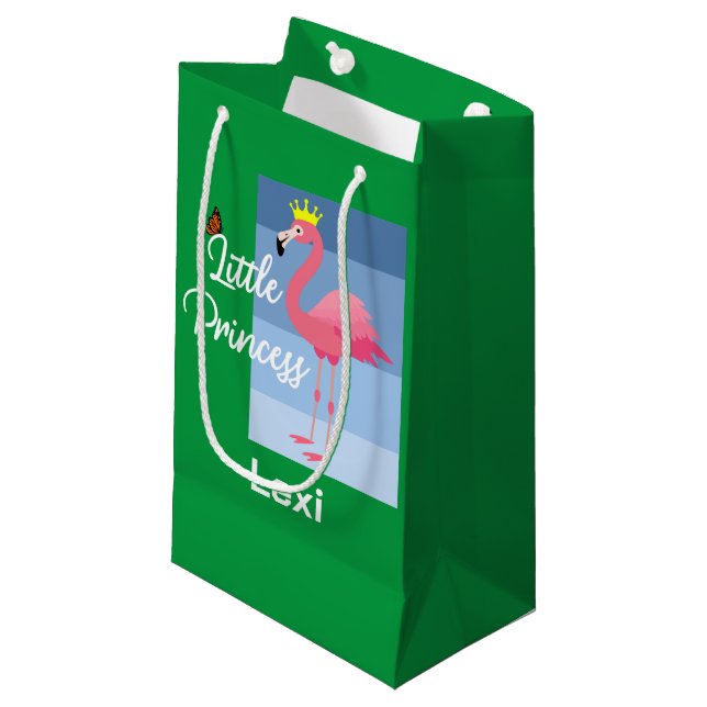 Little Princess Rosa Flamingo Design - Gift Bag - (Framsidan Vinklad)