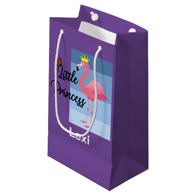 Little Princess Rosa Flamingo Design - Gift Bag - (Framsidan Vinklad)