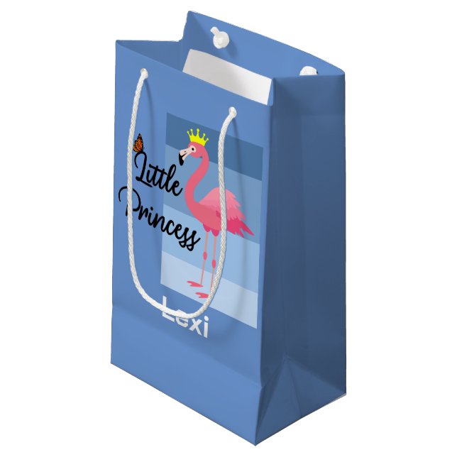 Little Princess Rosa Flamingo Design - Gift Bag - (Framsidan Vinklad)