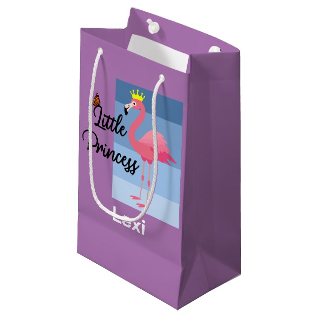 Little Princess Rosa Flamingo Design - Gift Bag - (Framsidan Vinklad)