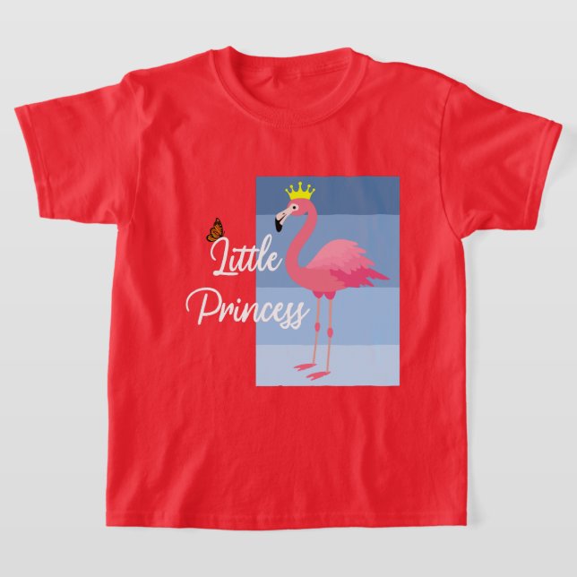 Little Princess Rosa Flamingo Design - Girls'Basi T Shirt (Laydown)