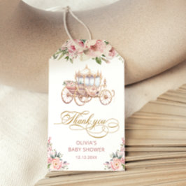 Little Princess Rosa & Guld Baby Shower Tack Presentetikett