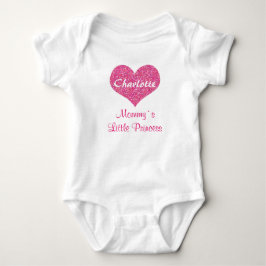 Little Princess Rosa Heart Personlig Namn Tee Shirt