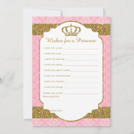 Little Princess Royal Rosa & Guld Önskemål för Bab Rådkort