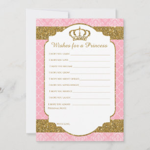 Little Princess Royal Rosa & Guld Önskemål för Bab Rådkort