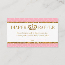 Little Princess Royal Rosa och Guld Diaper Raffle Tilläggskort