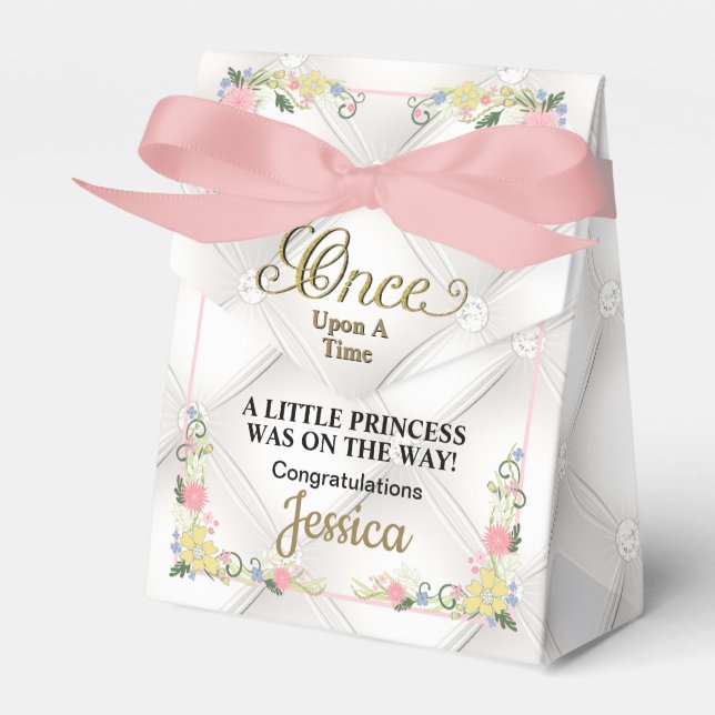 Little Princess Shower Favor Box 3" x 1.5" x 3.25  Presentaskar (Framsidan Sidan)